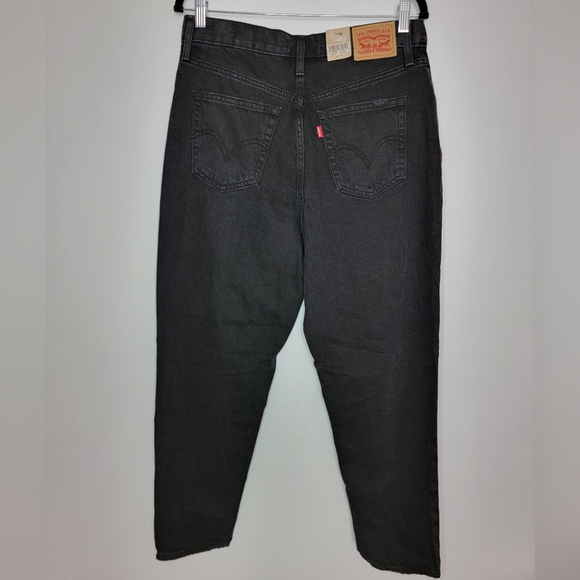 Levi's High Waisted Mom Jeans Women Long Pants Black Rips Denim Size  31 x 27 - Picture 7 of 12